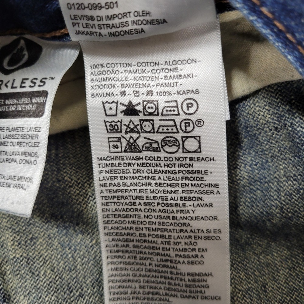 Levi's 569 Loose Straight Jeans Mens 36x30 Blue Denim Cotton Good - Picture 10 of 12